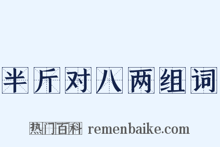 半斤对八两组词是什么意思的图片
